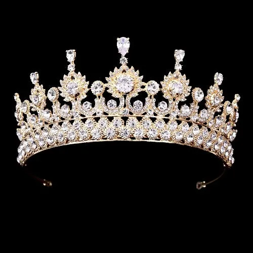 "Ryleigh" - Crystal Wedding Tiara - Available in Silver and Gold