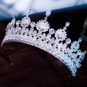 "Ryleigh" - Crystal Wedding Tiara - Available in Silver and Gold