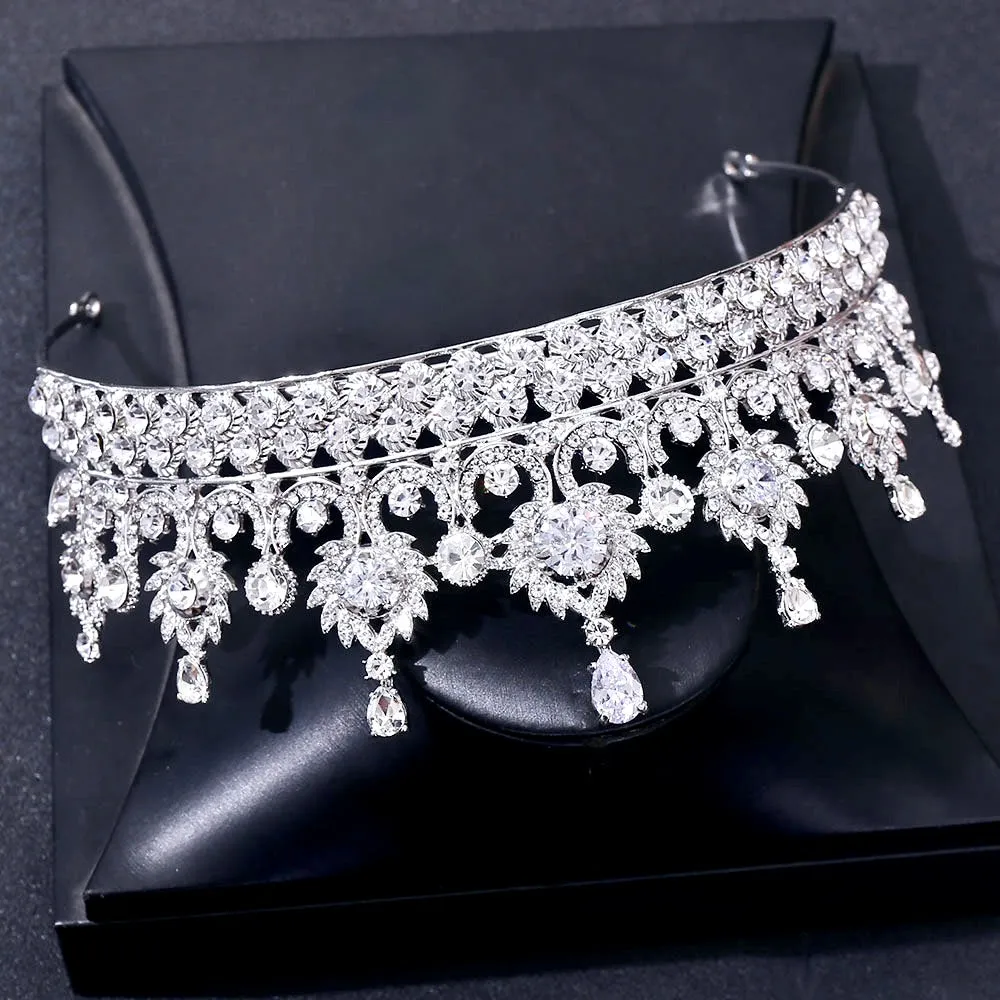 "Ryleigh" - Crystal Wedding Tiara - Available in Silver and Gold
