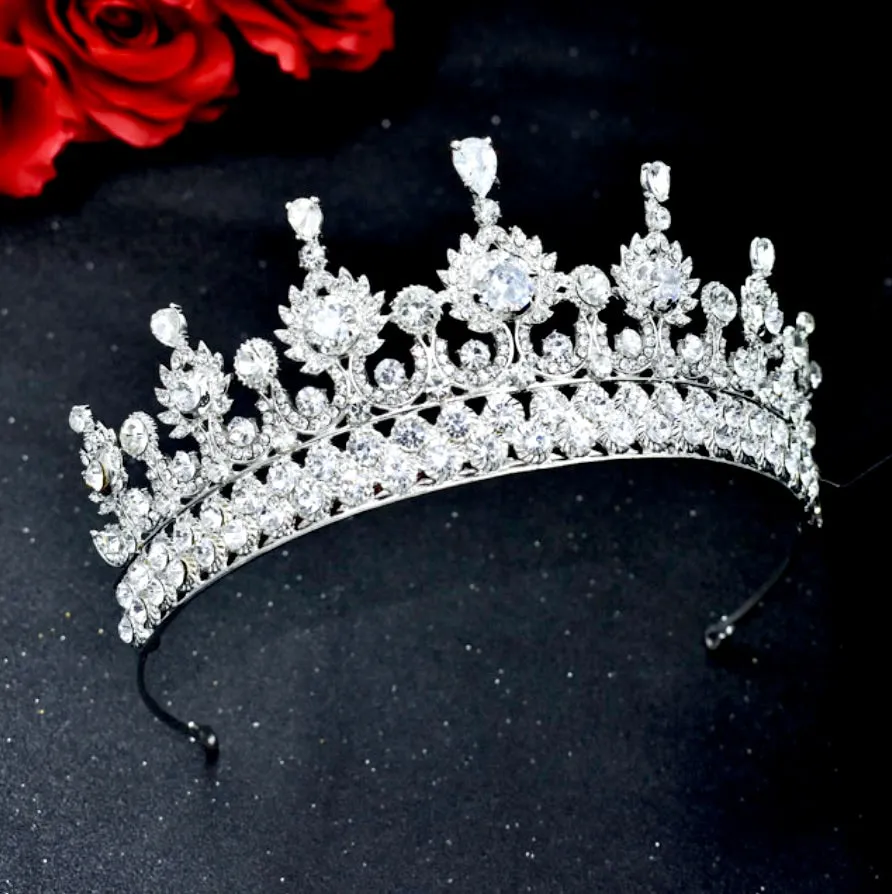 "Ryleigh" - Crystal Wedding Tiara - Available in Silver and Gold