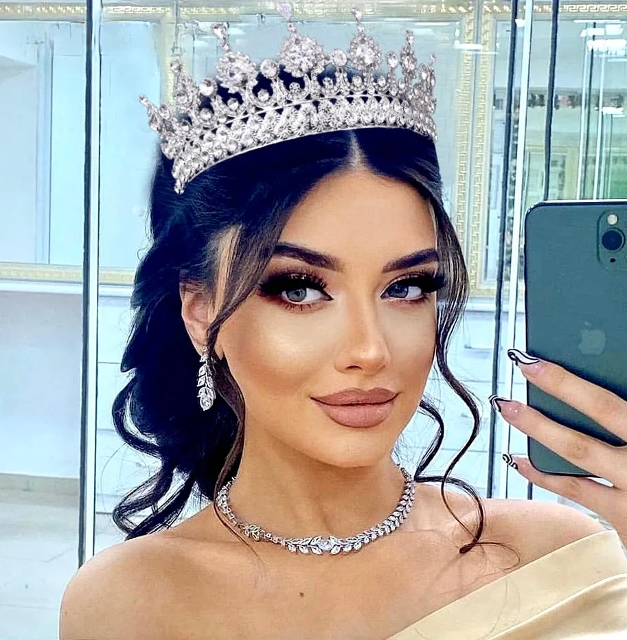 "Ryleigh" - Crystal Wedding Tiara - Available in Silver and Gold