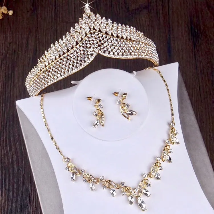 "Tangier" - Rhinestone Bridal Jewelry Set - Available in Gold and Silver