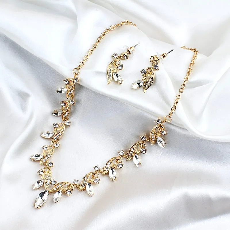 "Tangier" - Rhinestone Bridal Jewelry Set - Available in Gold and Silver