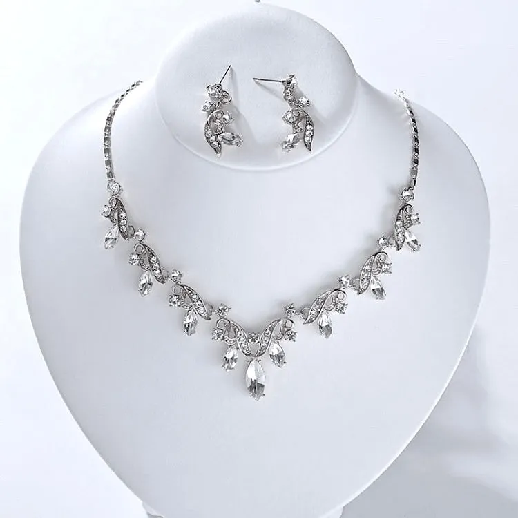 "Tangier" - Rhinestone Bridal Jewelry Set - Available in Gold and Silver