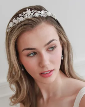 Rose & Pearl Flower Tiara