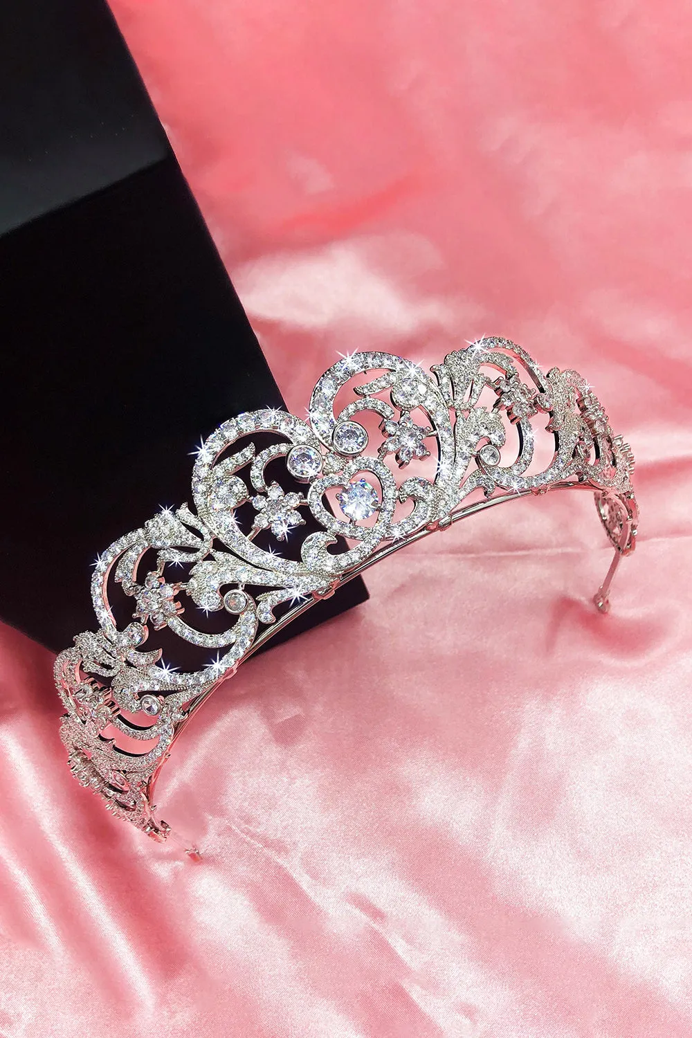 Silver Rheinstone Rhodium plated Princess Tiara