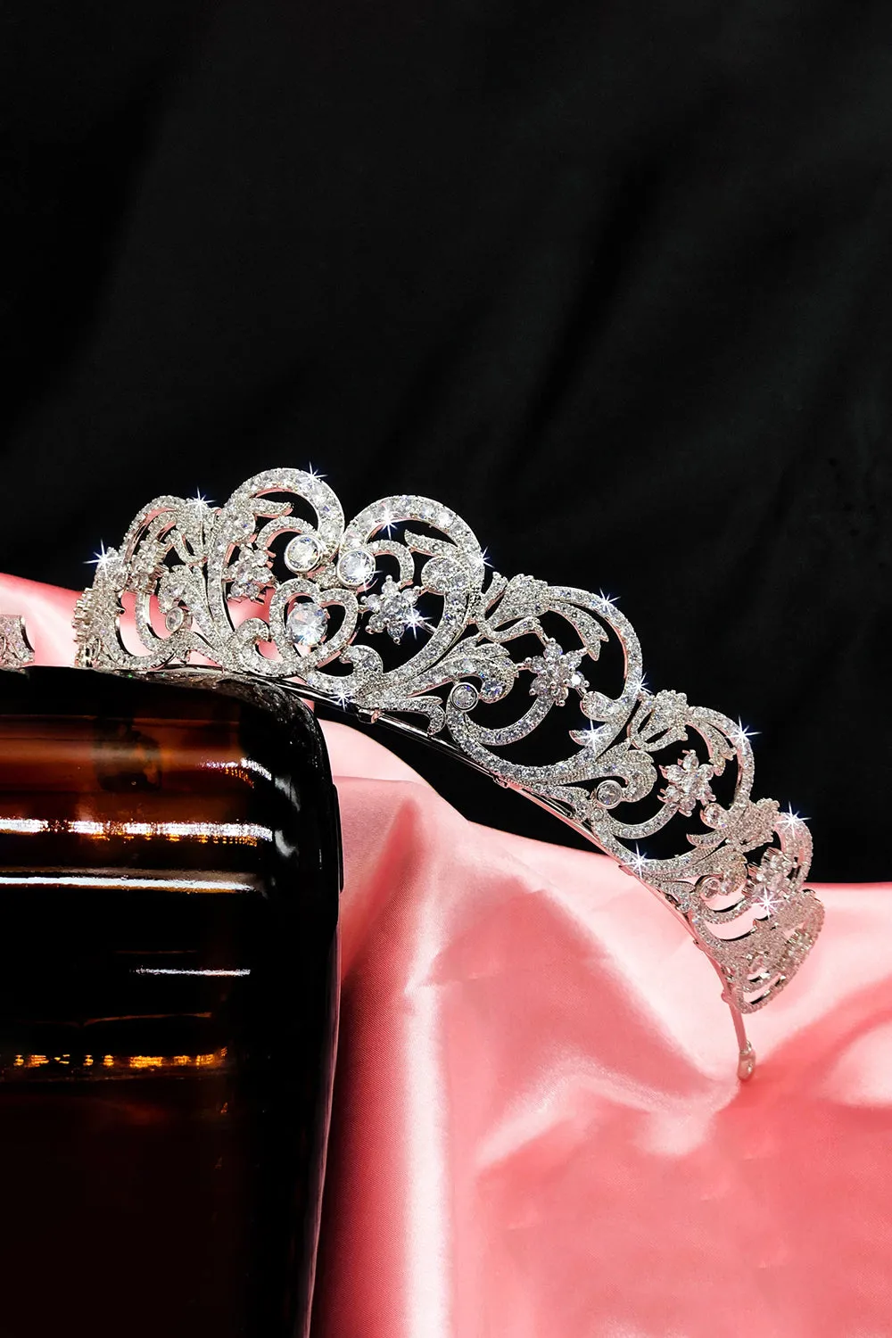 Silver Rheinstone Rhodium plated Princess Tiara