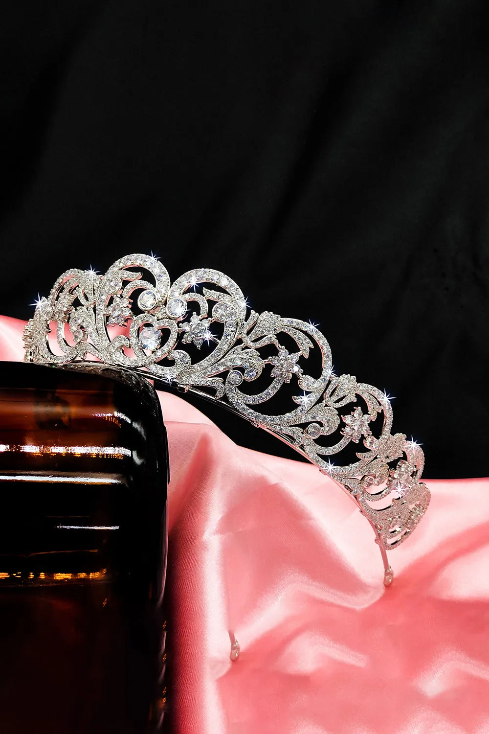 Silver Rheinstone Rhodium plated Princess Tiara