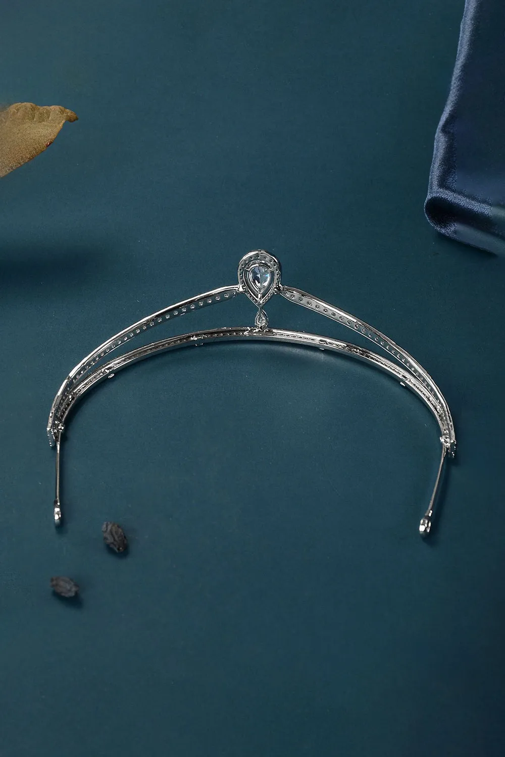 Silver Teardrop Zircon Tiaras