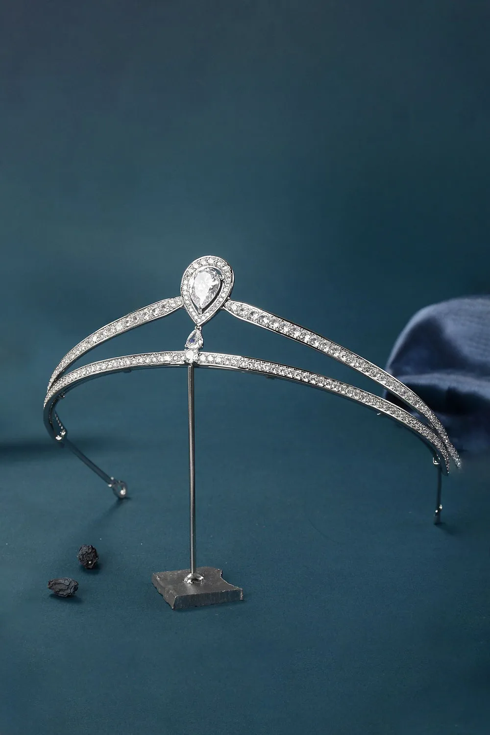 Silver Teardrop Zircon Tiaras