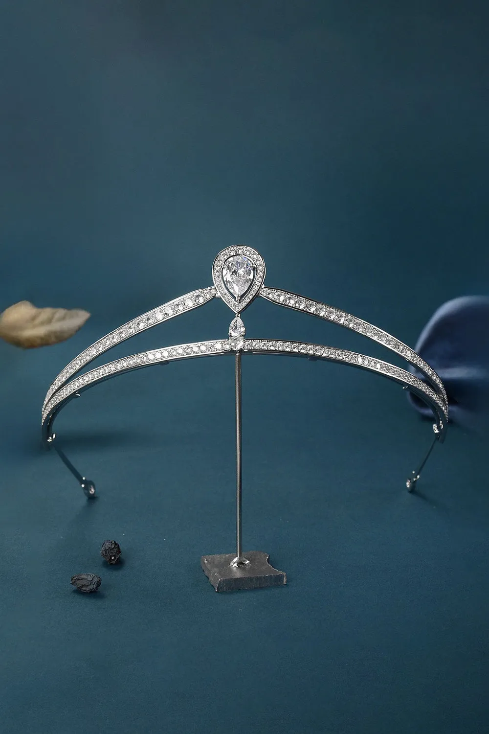 Silver Teardrop Zircon Tiaras