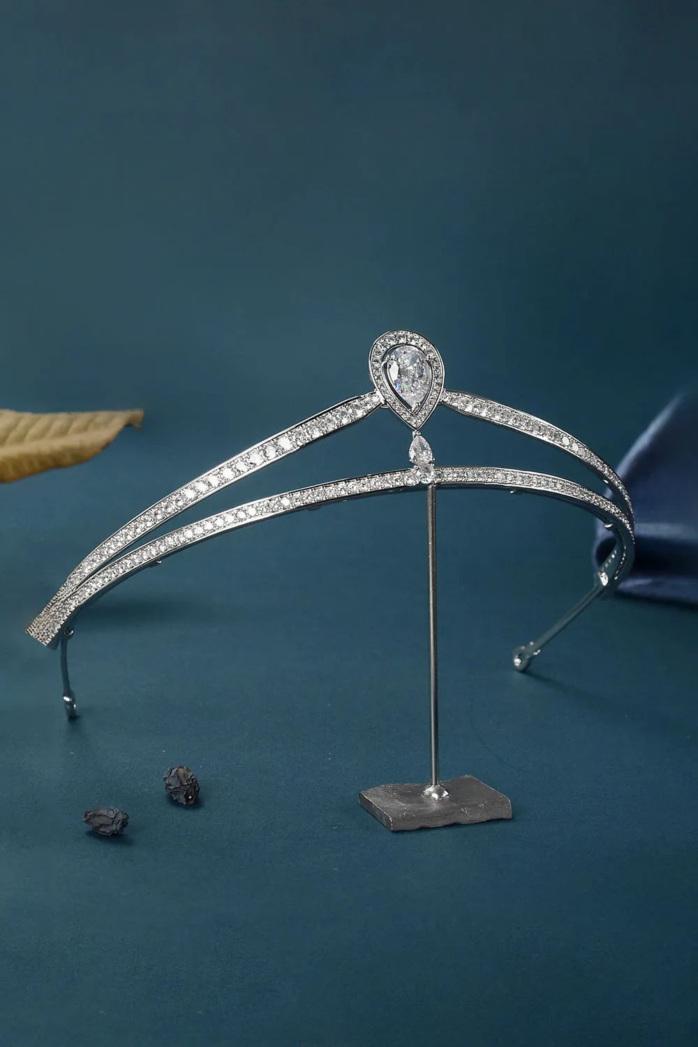Silver Teardrop Zircon Tiaras