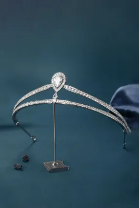 Silver Teardrop Zircon Tiaras