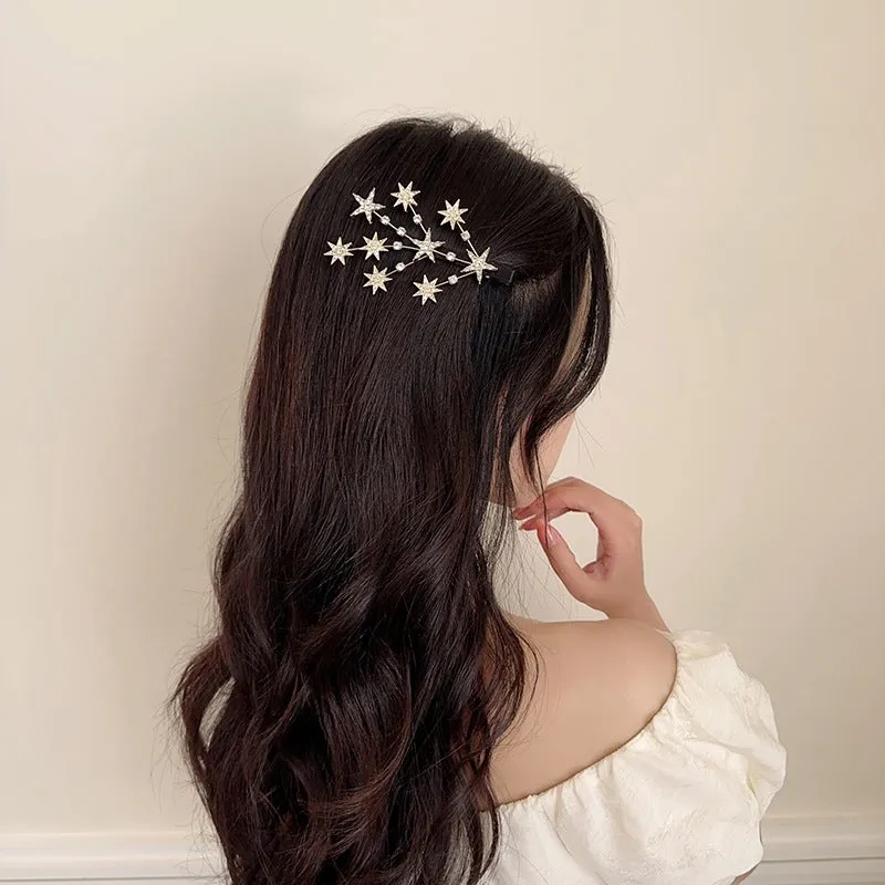 Sparkling Diamond Pentagram Branch Hairpin