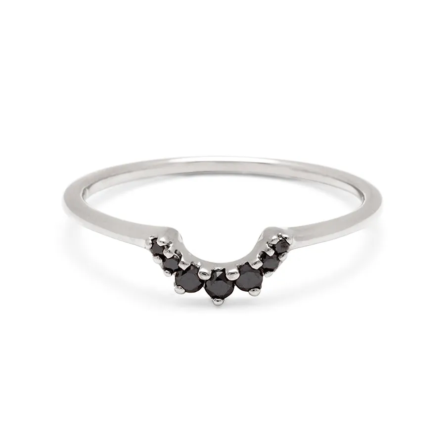 Tiara Band - 14k Gold & Black Diamonds