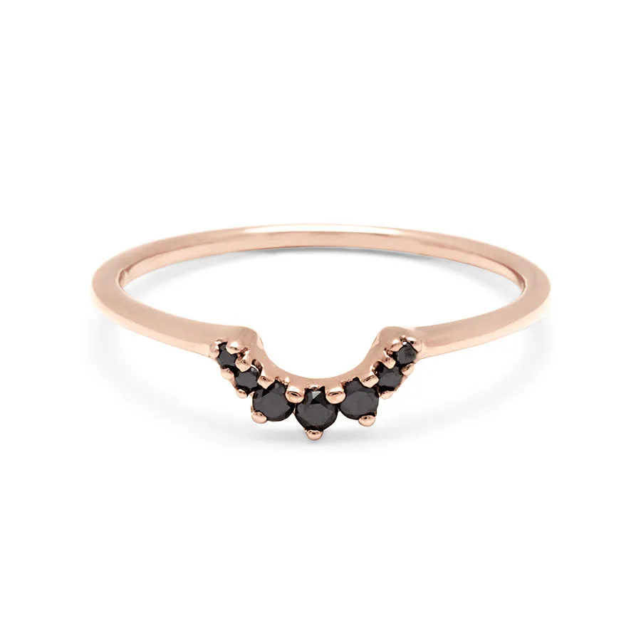 Tiara Band - 14k Gold & Black Diamonds