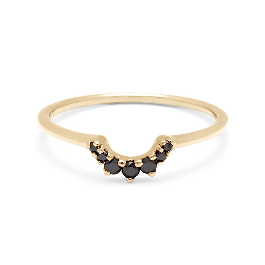 Tiara Band - 14k Gold & Black Diamonds